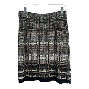 Plaid Fringe Hem blazer and skirt set